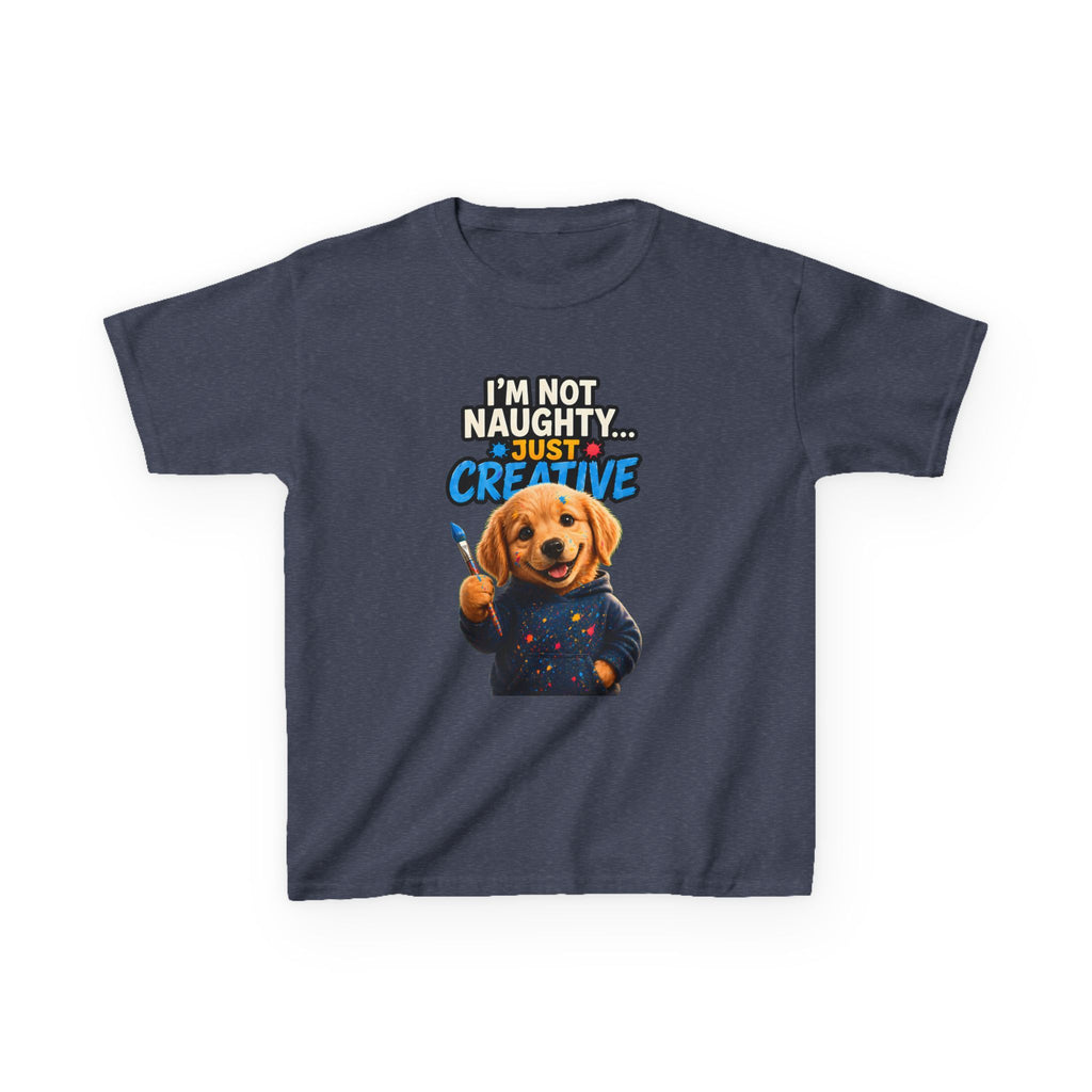 I’m Not Naughty… Just Creative – Funny Dog T-Shirt | Cute Artist Puppy Graphic Tee (Unisex)