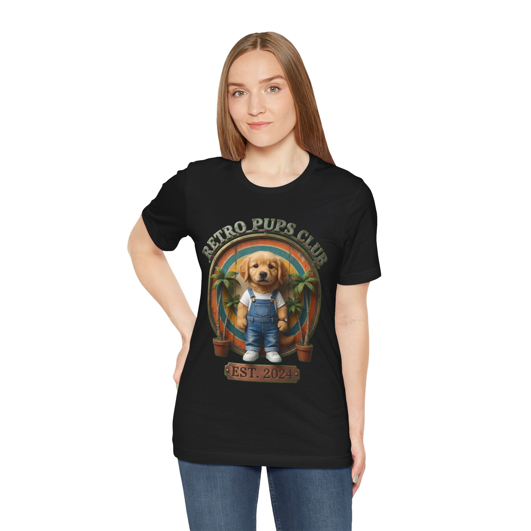 Retro Pups Club Tee – Vintage Puppy Graphic T-Shirt (Est. 2024)