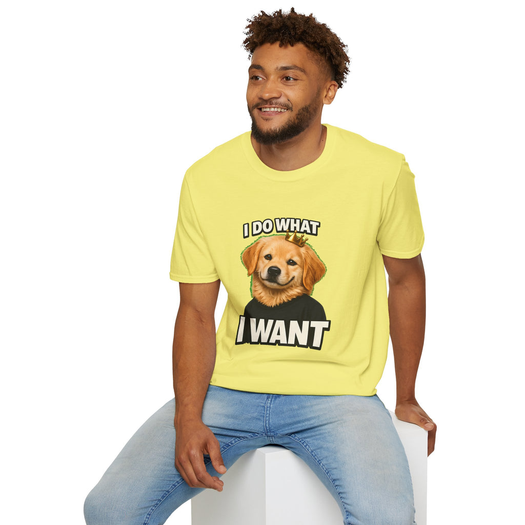 Golden Retriever Portrait I DO WHAT I WANT T-Shirt | Dog Graphic Tee