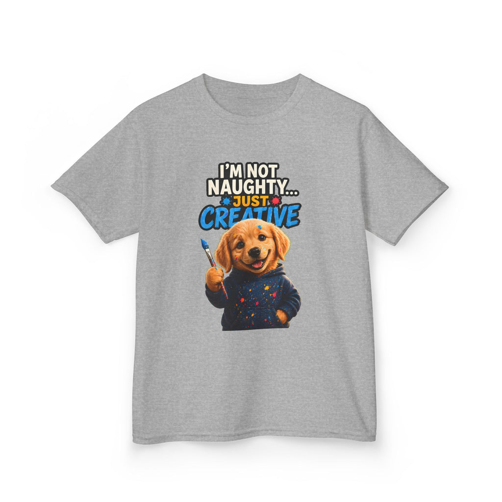 I’m Not Naughty… Just Creative – Funny Dog T-Shirt | Cute Artist Puppy Graphic Tee (Unisex)