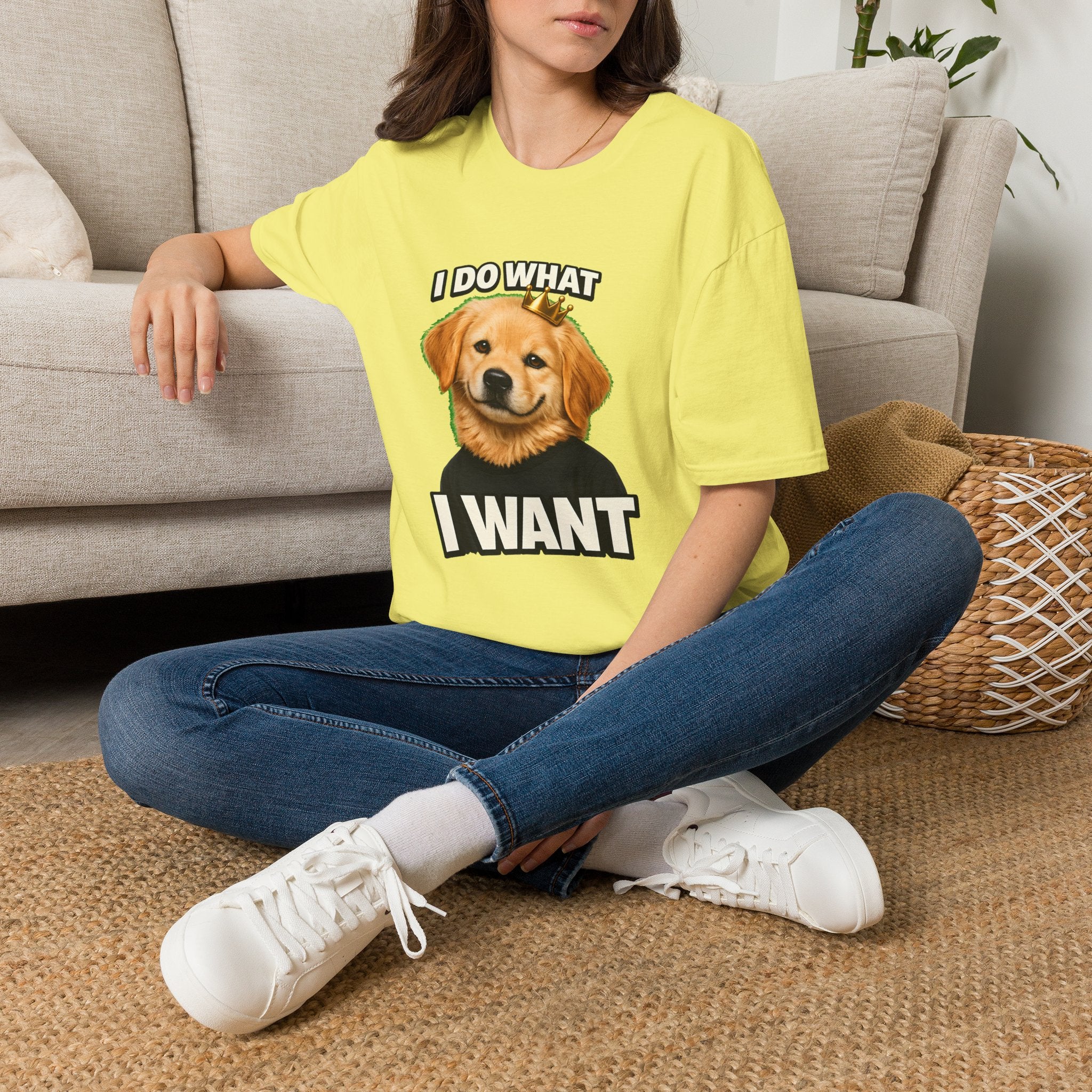 Golden Retriever Portrait I DO WHAT I WANT T-Shirt | Dog Graphic Tee