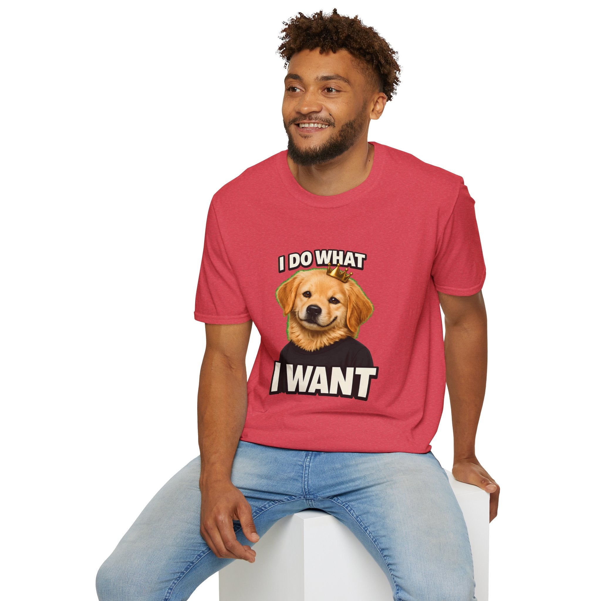 Golden Retriever Portrait I DO WHAT I WANT T-Shirt | Dog Graphic Tee