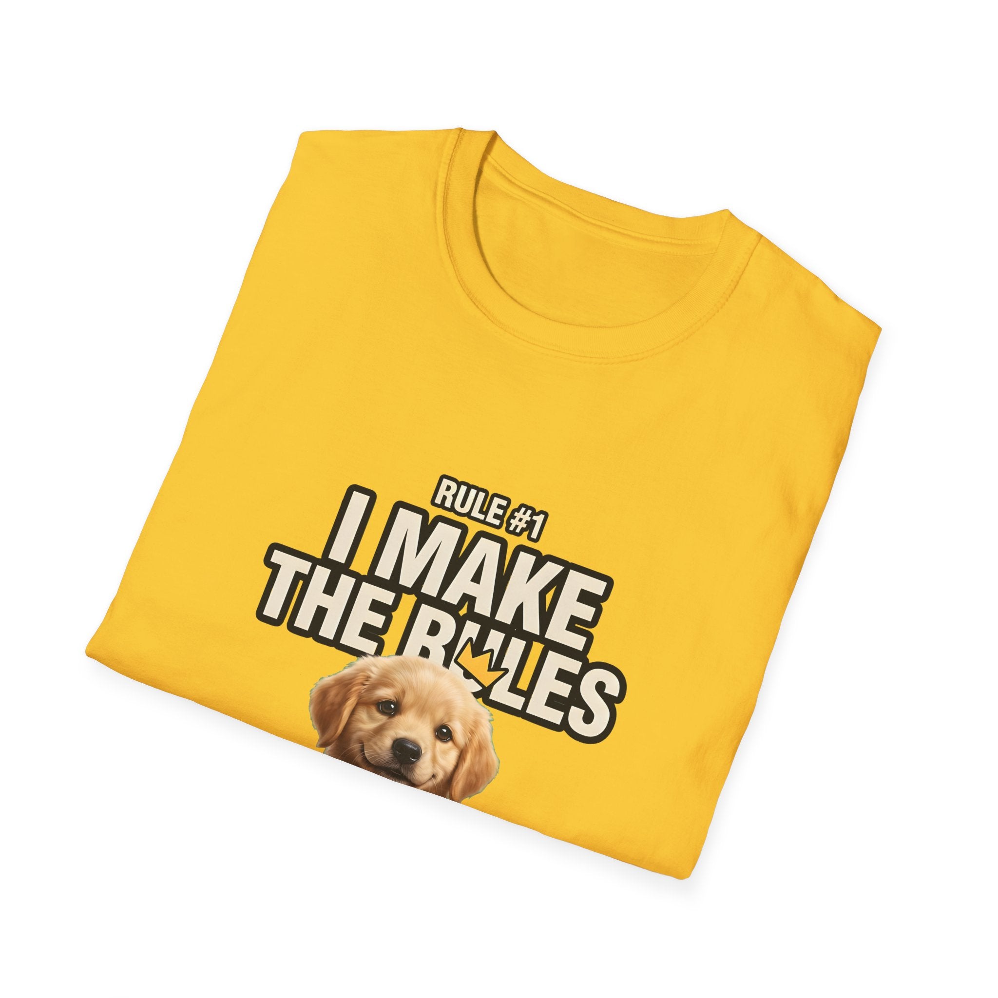 Rule #1 I Make The Rules – Funny Dog T-Shirt | Cute Boss Puppy Graphic Tee (Unisex)