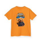 I'm Not Naughty Just Creative Kids T-Shirt | Puppy Artist Paintbrush