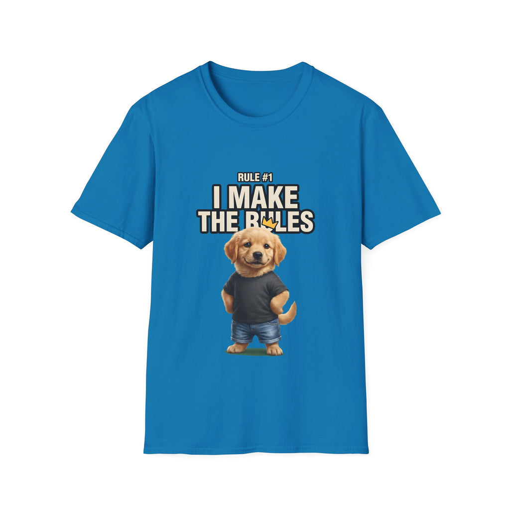 Rule #1 I Make The Rules – Funny Dog T-Shirt | Cute Boss Puppy Graphic Tee (Unisex)