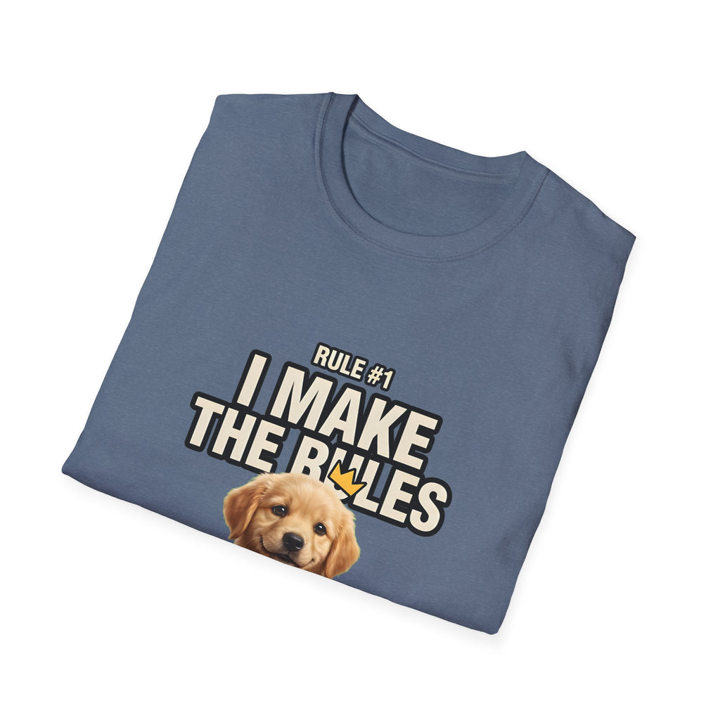 Rule #1 I Make The Rules – Funny Dog T-Shirt | Cute Boss Puppy Graphic Tee (Unisex)