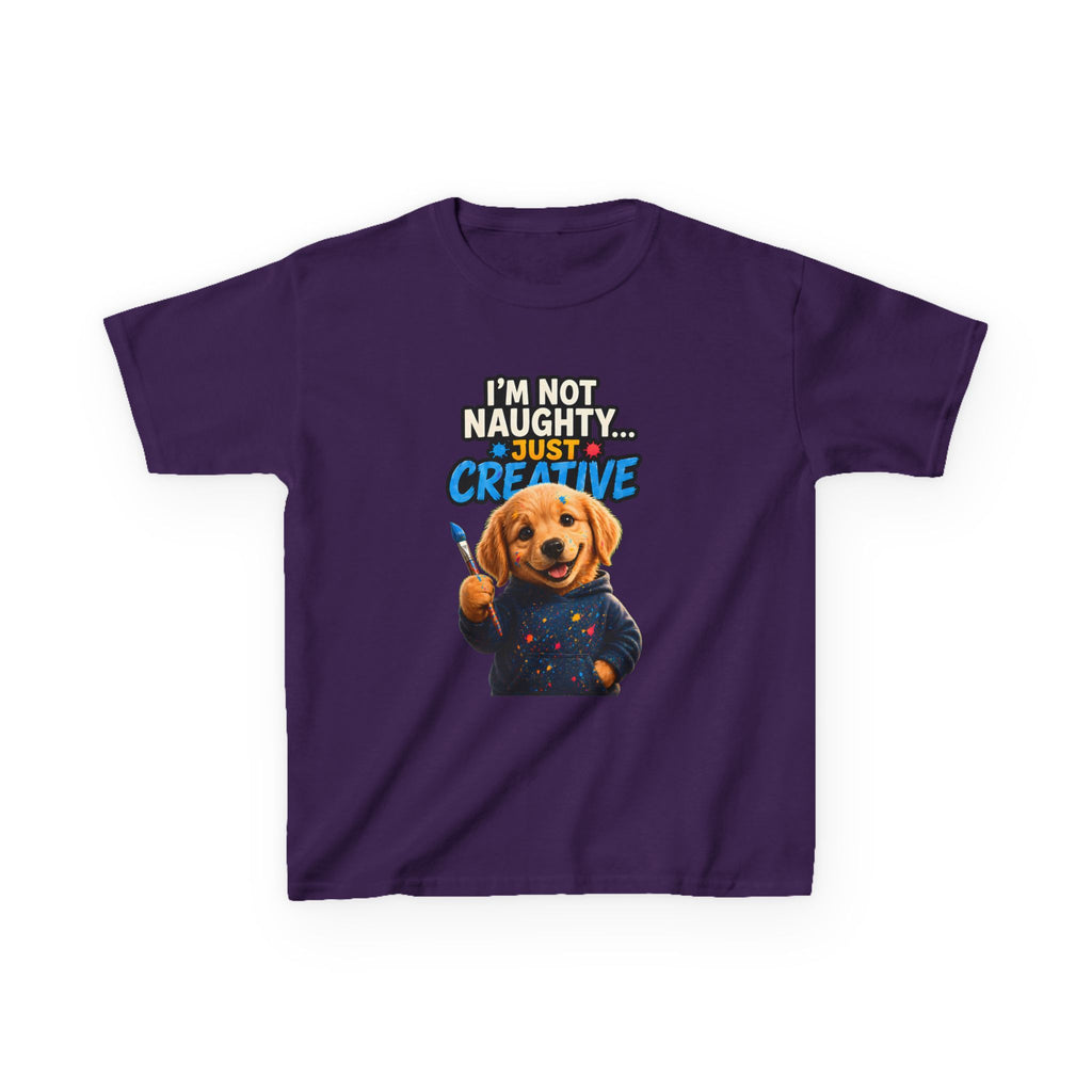 I’m Not Naughty… Just Creative – Funny Dog T-Shirt | Cute Artist Puppy Graphic Tee (Unisex)