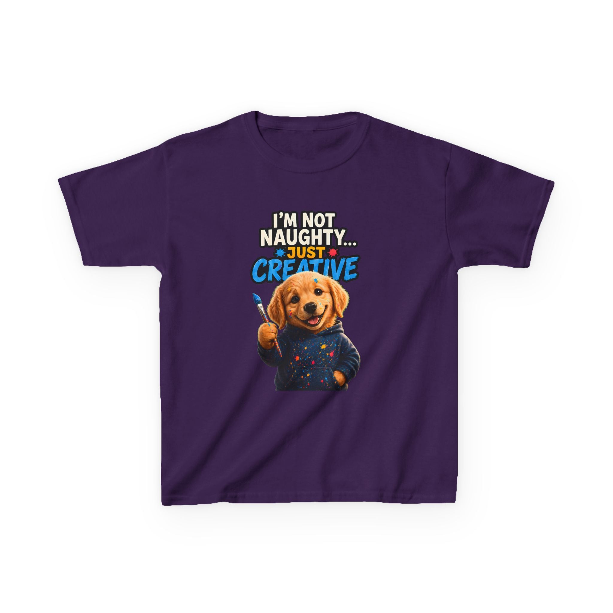 I’m Not Naughty… Just Creative – Funny Dog T-Shirt | Cute Artist Puppy Graphic Tee (Unisex)