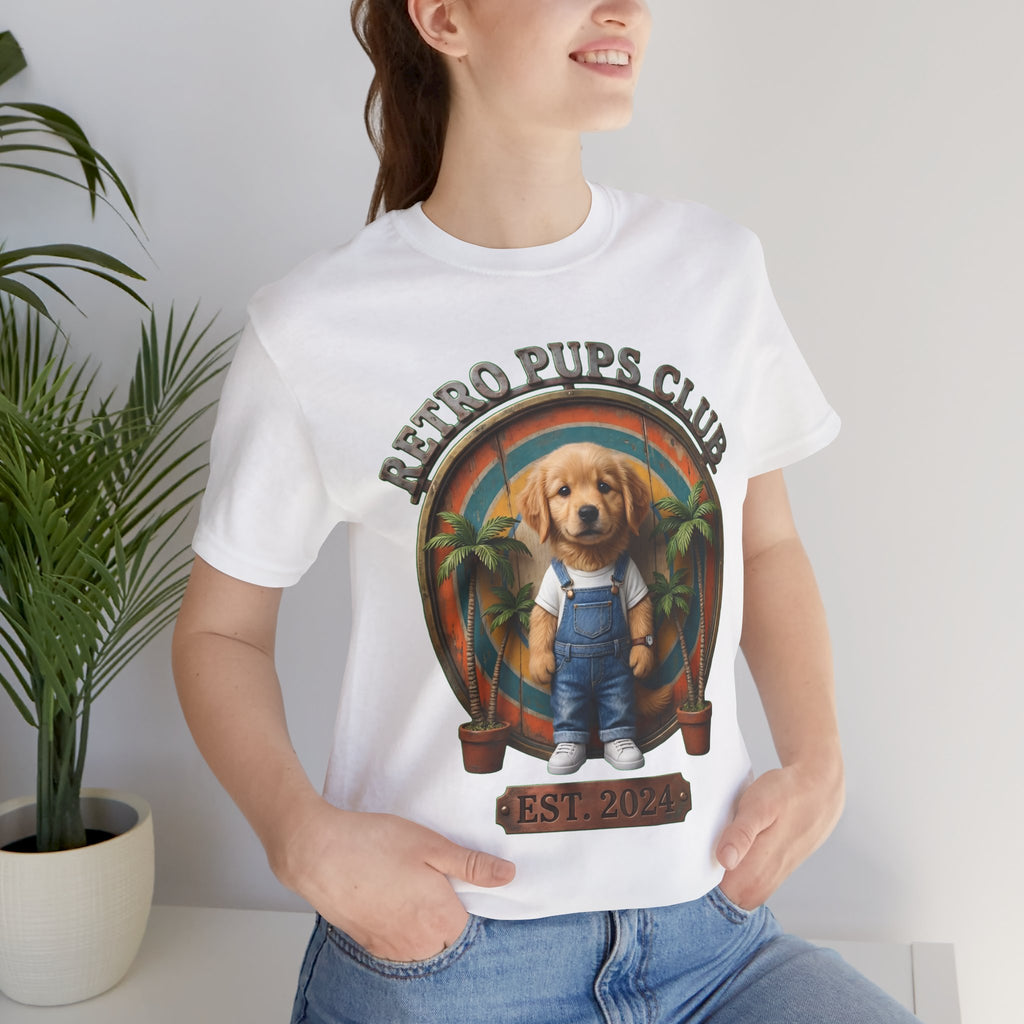 Retro Pups Club Tee – Vintage Puppy Graphic T-Shirt (Est. 2024)