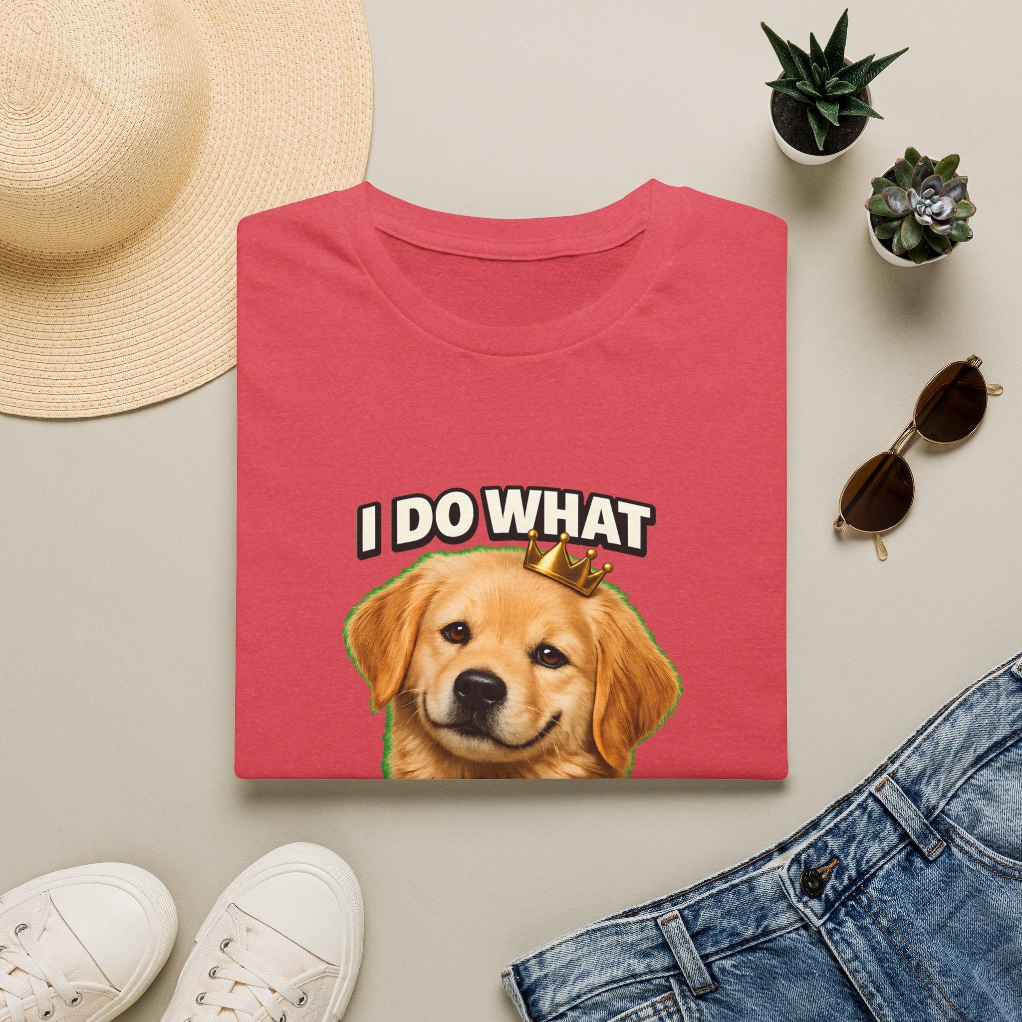 Golden Retriever Portrait I DO WHAT I WANT T-Shirt | Dog Graphic Tee