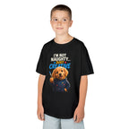 I'm Not Naughty Just Creative Kids T-Shirt | Puppy Artist Paintbrush