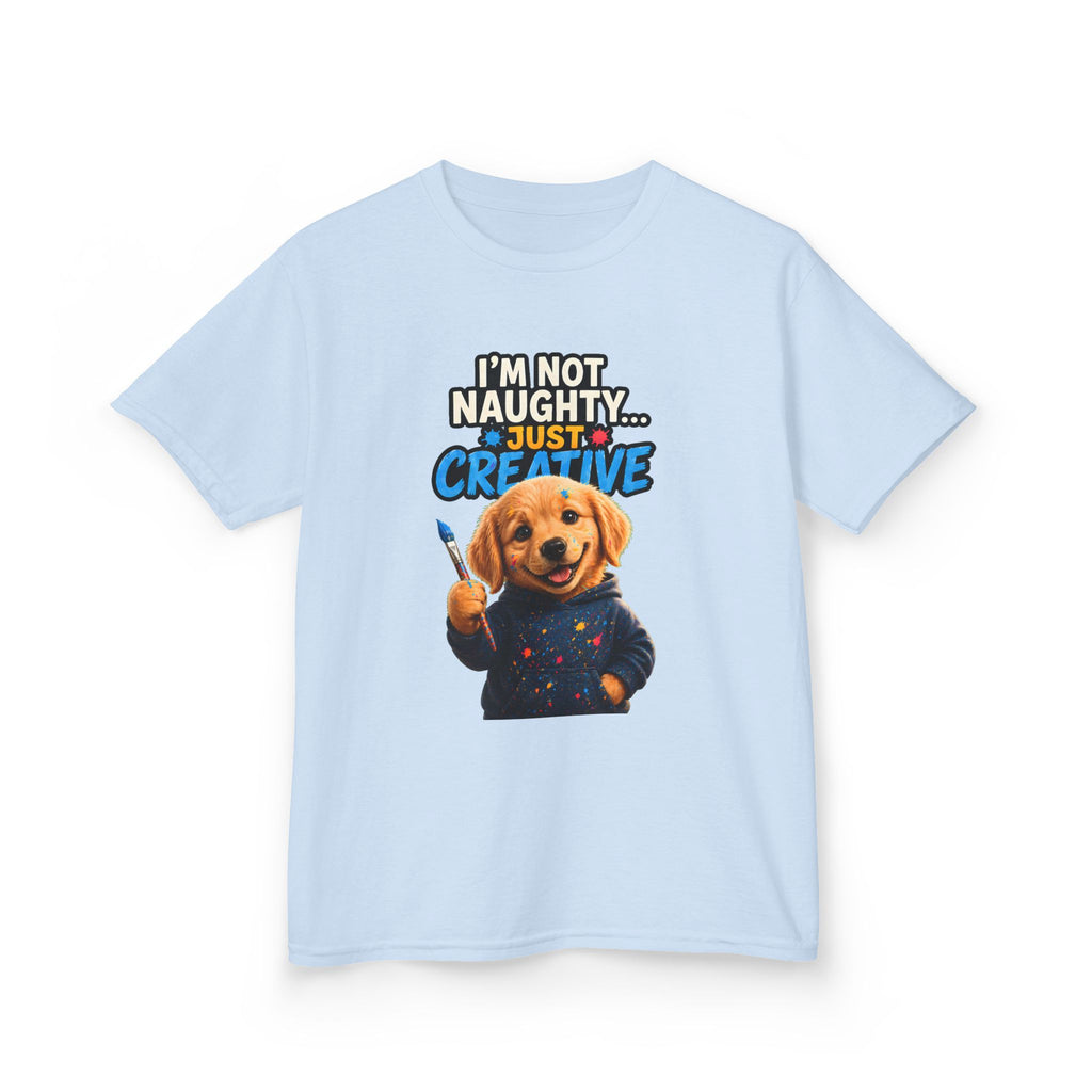 I’m Not Naughty… Just Creative – Funny Dog T-Shirt | Cute Artist Puppy Graphic Tee (Unisex)