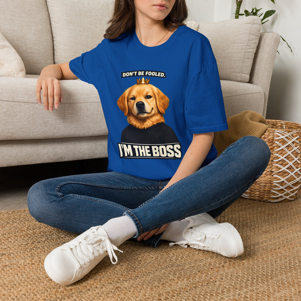 Golden Retriever 'I'm the Boss' T-Shirt | Dog Crown Design
