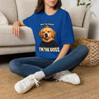 Golden Retriever 'I'm the Boss' T-Shirt | Dog Crown Design