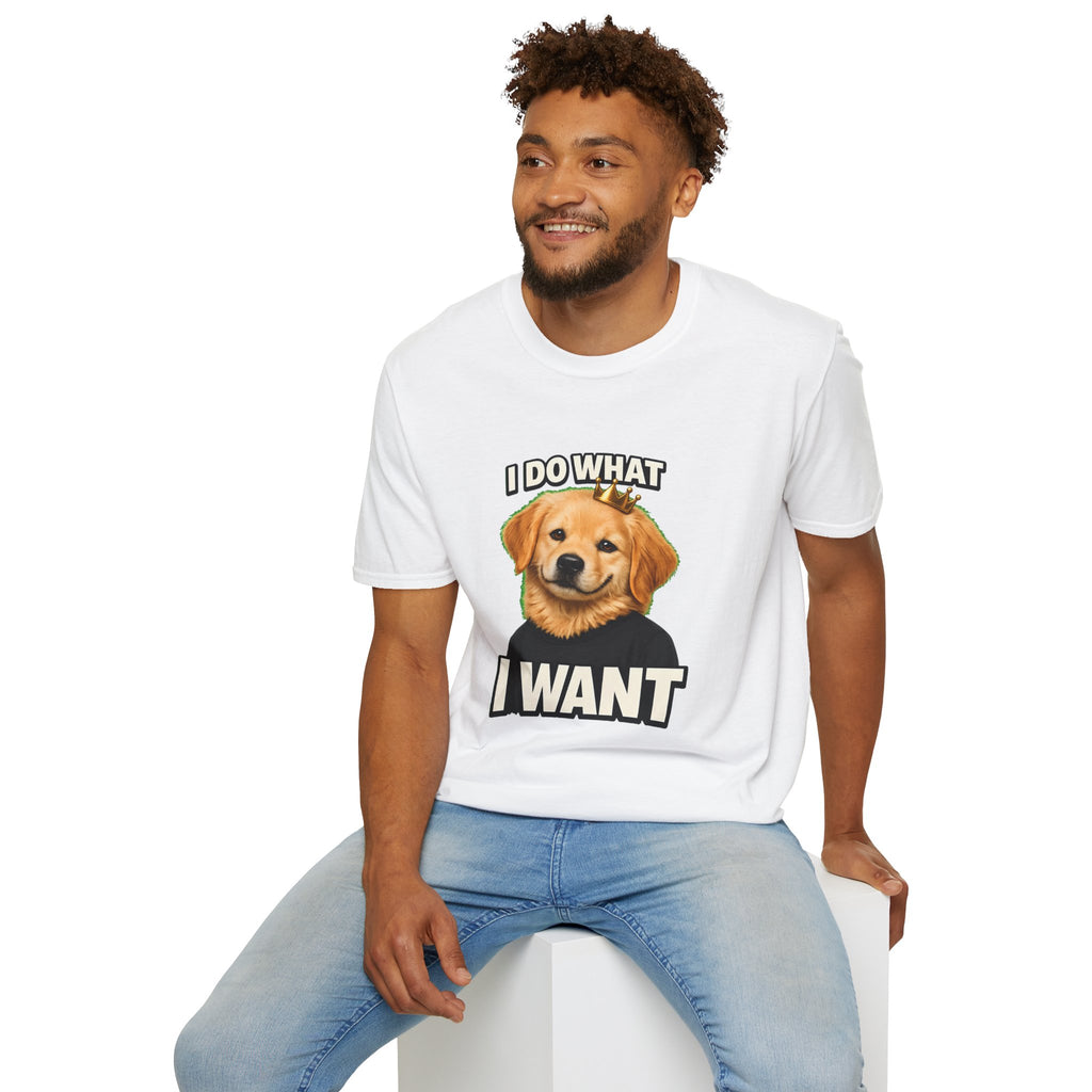 Golden Retriever Portrait I DO WHAT I WANT T-Shirt | Dog Graphic Tee
