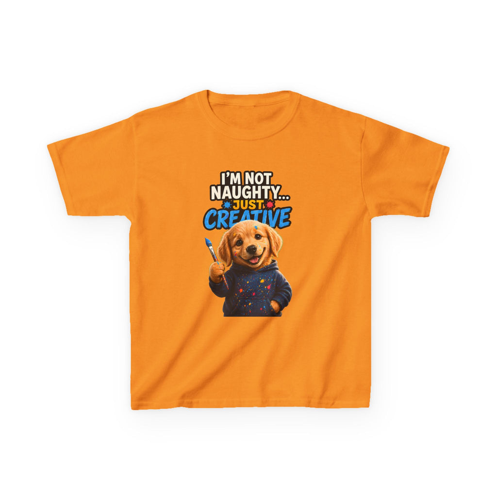 I’m Not Naughty… Just Creative – Funny Dog T-Shirt | Cute Artist Puppy Graphic Tee (Unisex)