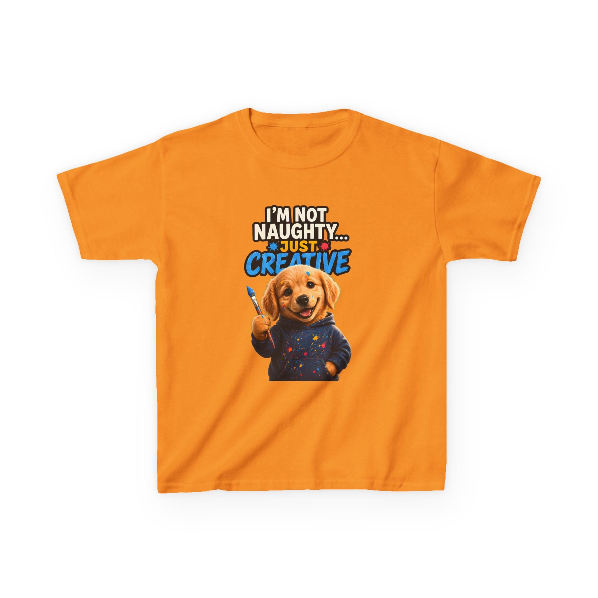 I’m Not Naughty… Just Creative – Funny Dog T-Shirt | Cute Artist Puppy Graphic Tee (Unisex)