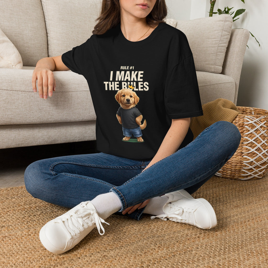 I Make the Rules Dog Graphic Tee | Golden Retriever Puppy Shirt