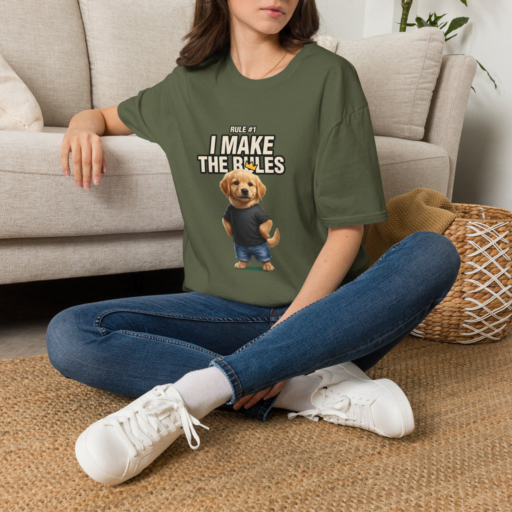 I Make the Rules Dog Graphic Tee | Golden Retriever Puppy Shirt