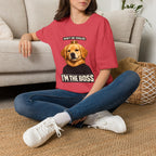 Golden Retriever 'I'm the Boss' T-Shirt | Dog Crown Design