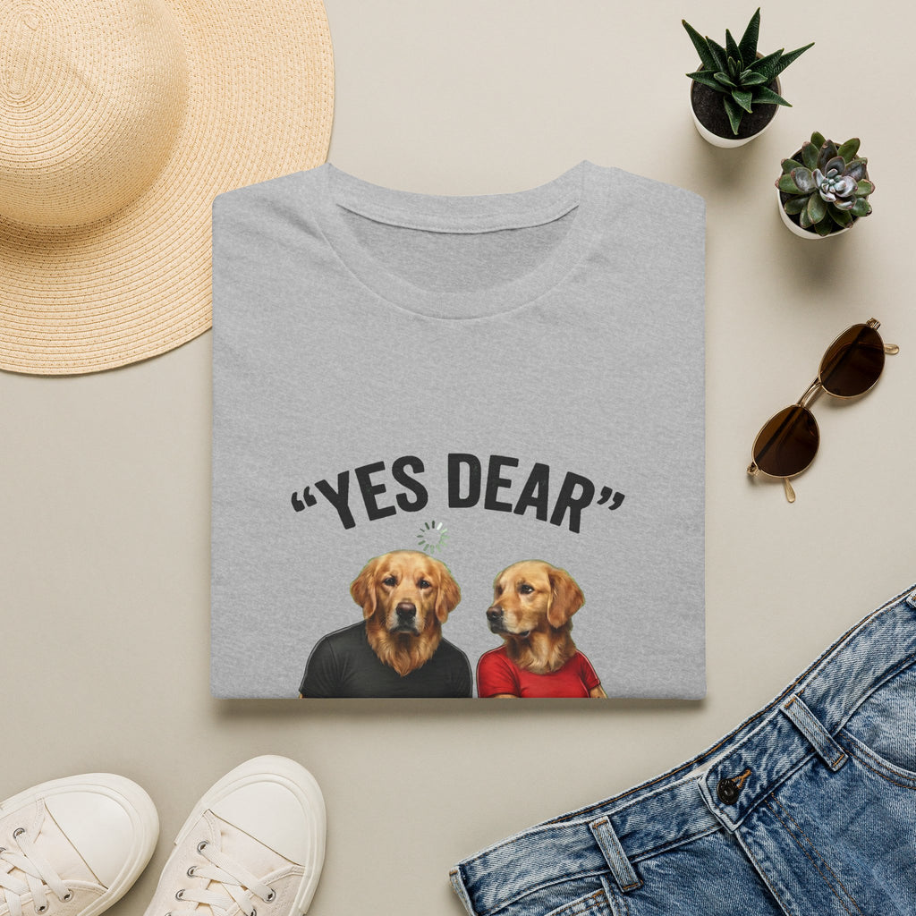 Yes Dear T-Shirt — Funny Golden Retriever Couple Tee ("Auto Mode ON")
