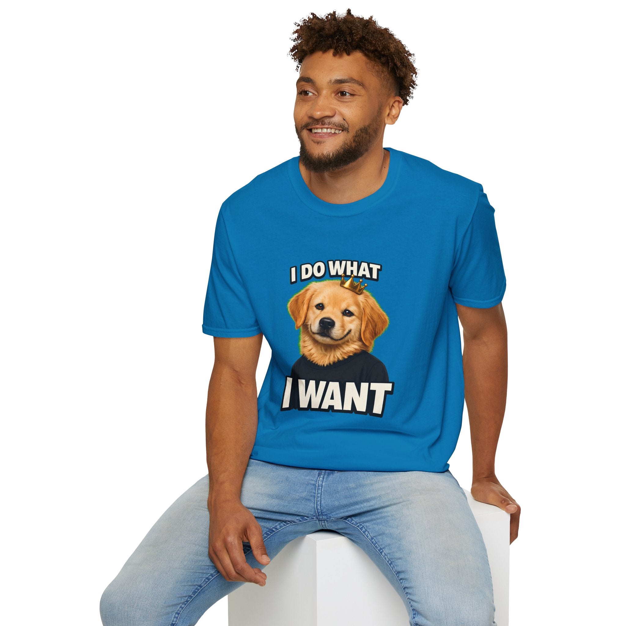 Golden Retriever Portrait I DO WHAT I WANT T-Shirt | Dog Graphic Tee