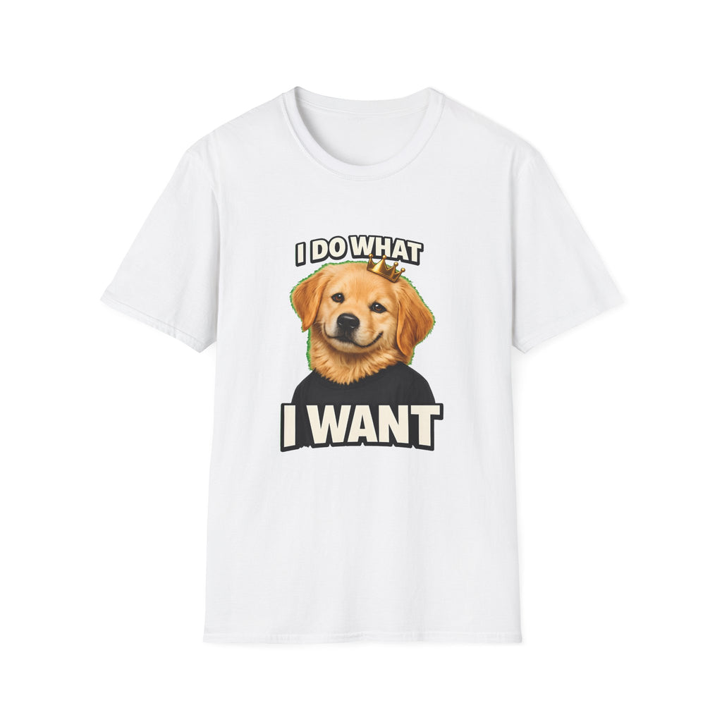 Golden Retriever Portrait I DO WHAT I WANT T-Shirt | Dog Graphic Tee