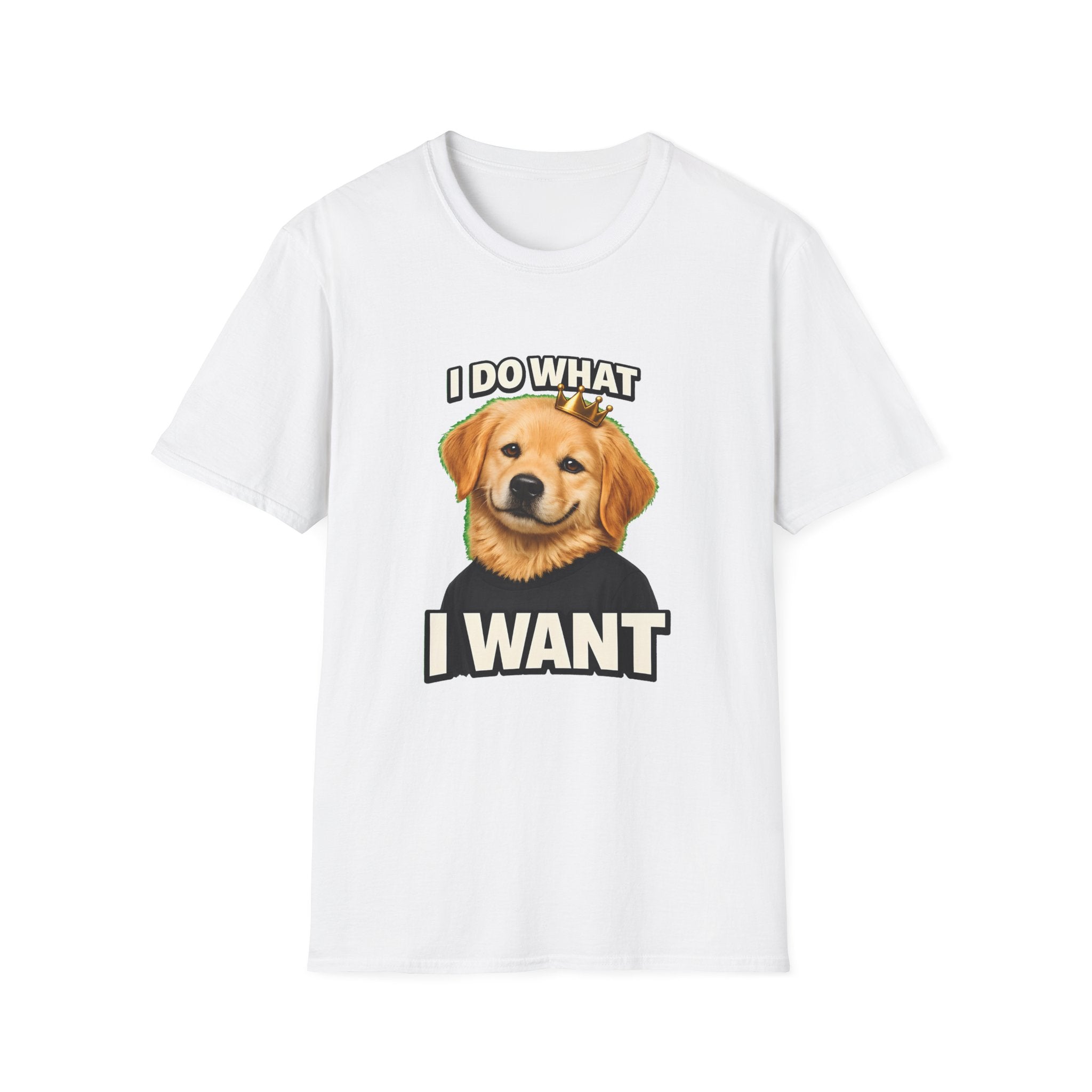Golden Retriever Portrait I DO WHAT I WANT T-Shirt | Dog Graphic Tee