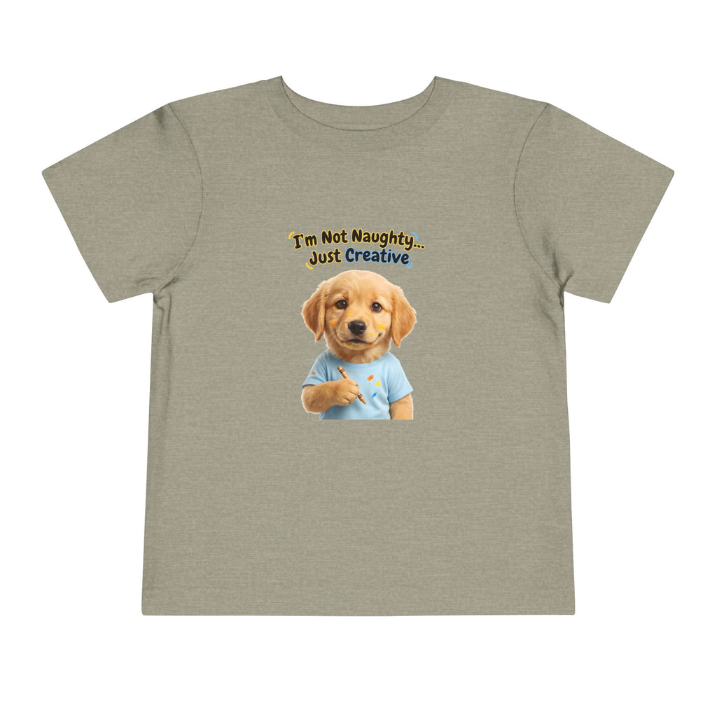 I’m Not Naughty… Just Creative – Cute Puppy T-Shirt | Funny Artist Dog Tee (Unisex)