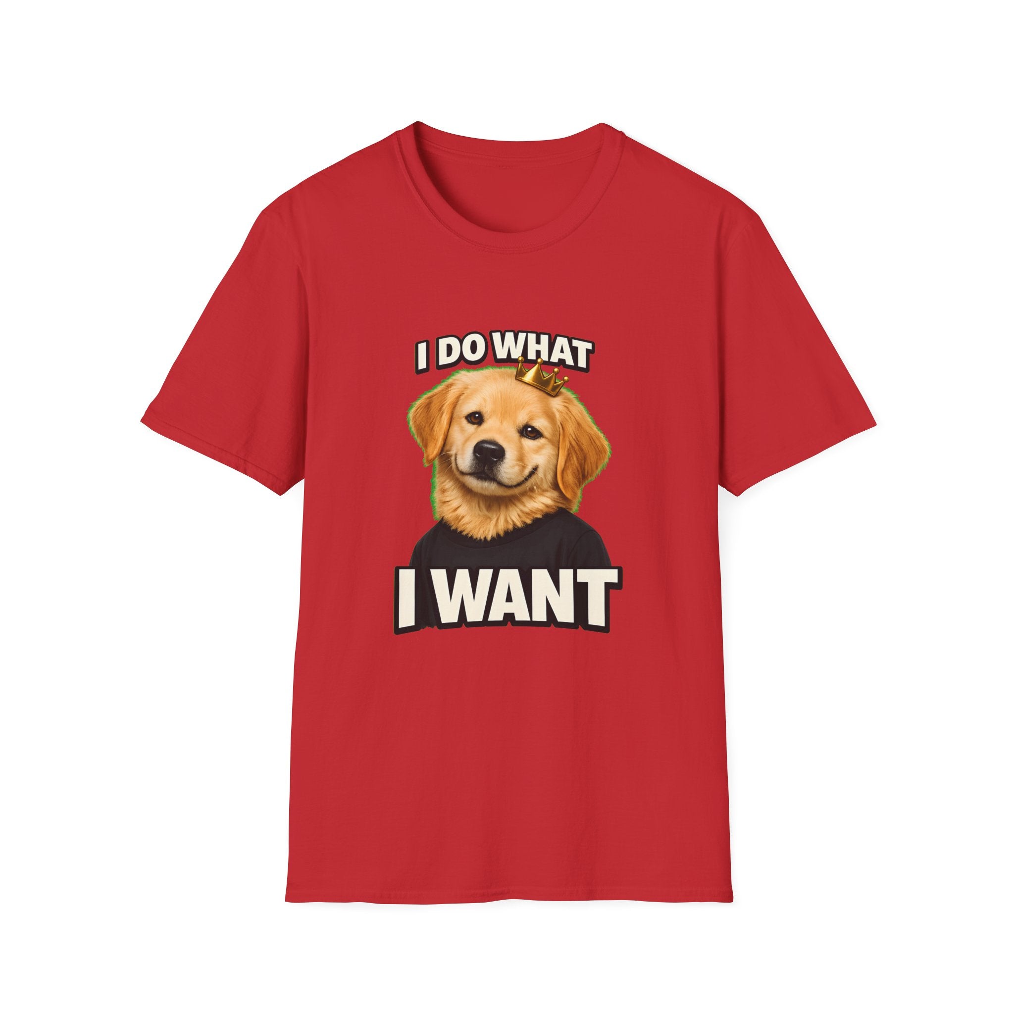 Golden Retriever Portrait I DO WHAT I WANT T-Shirt | Dog Graphic Tee