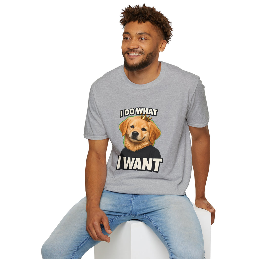 Golden Retriever Portrait I DO WHAT I WANT T-Shirt | Dog Graphic Tee