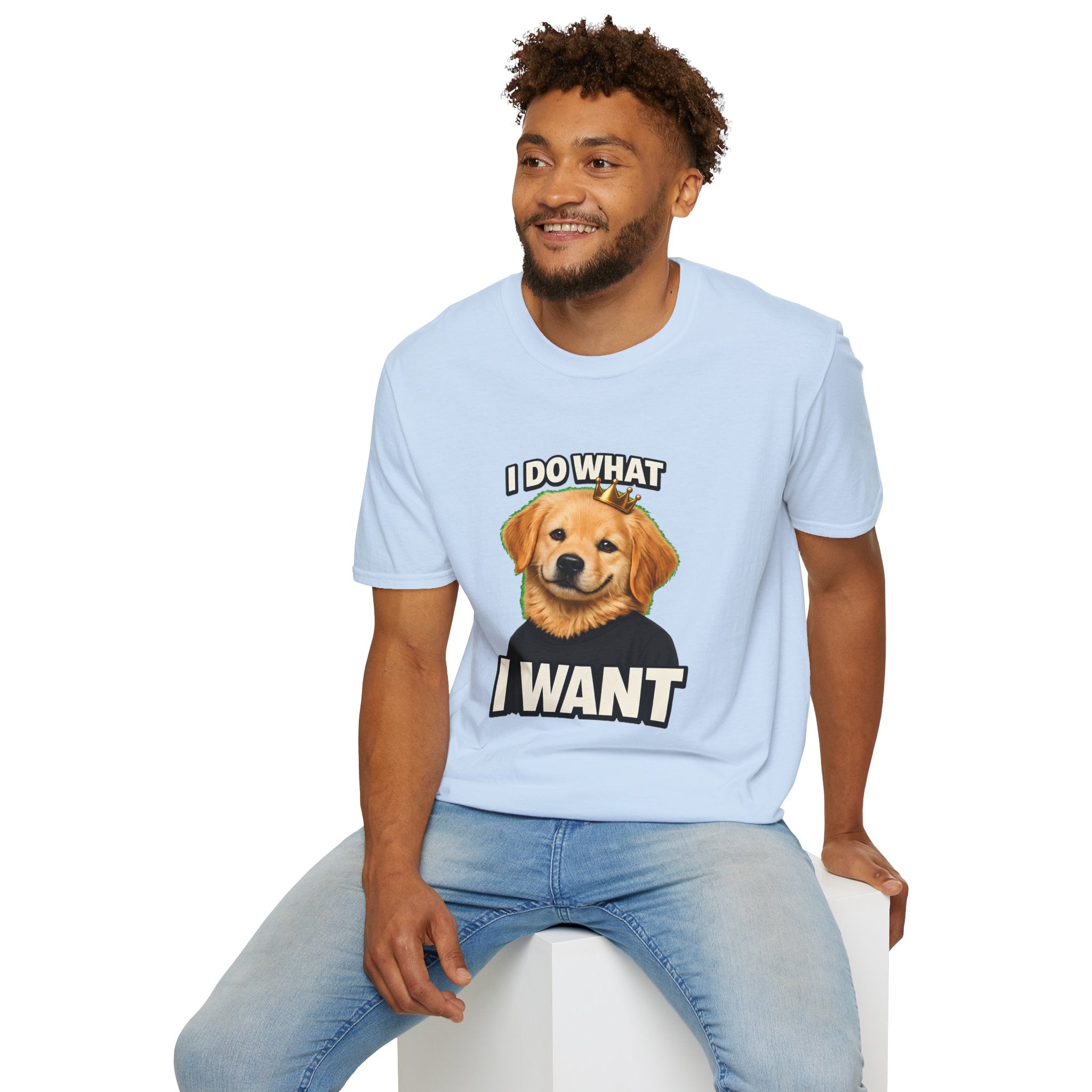 Golden Retriever Portrait I DO WHAT I WANT T-Shirt | Dog Graphic Tee