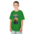 I'm Not Naughty Just Creative Kids T-Shirt | Puppy Artist Paintbrush