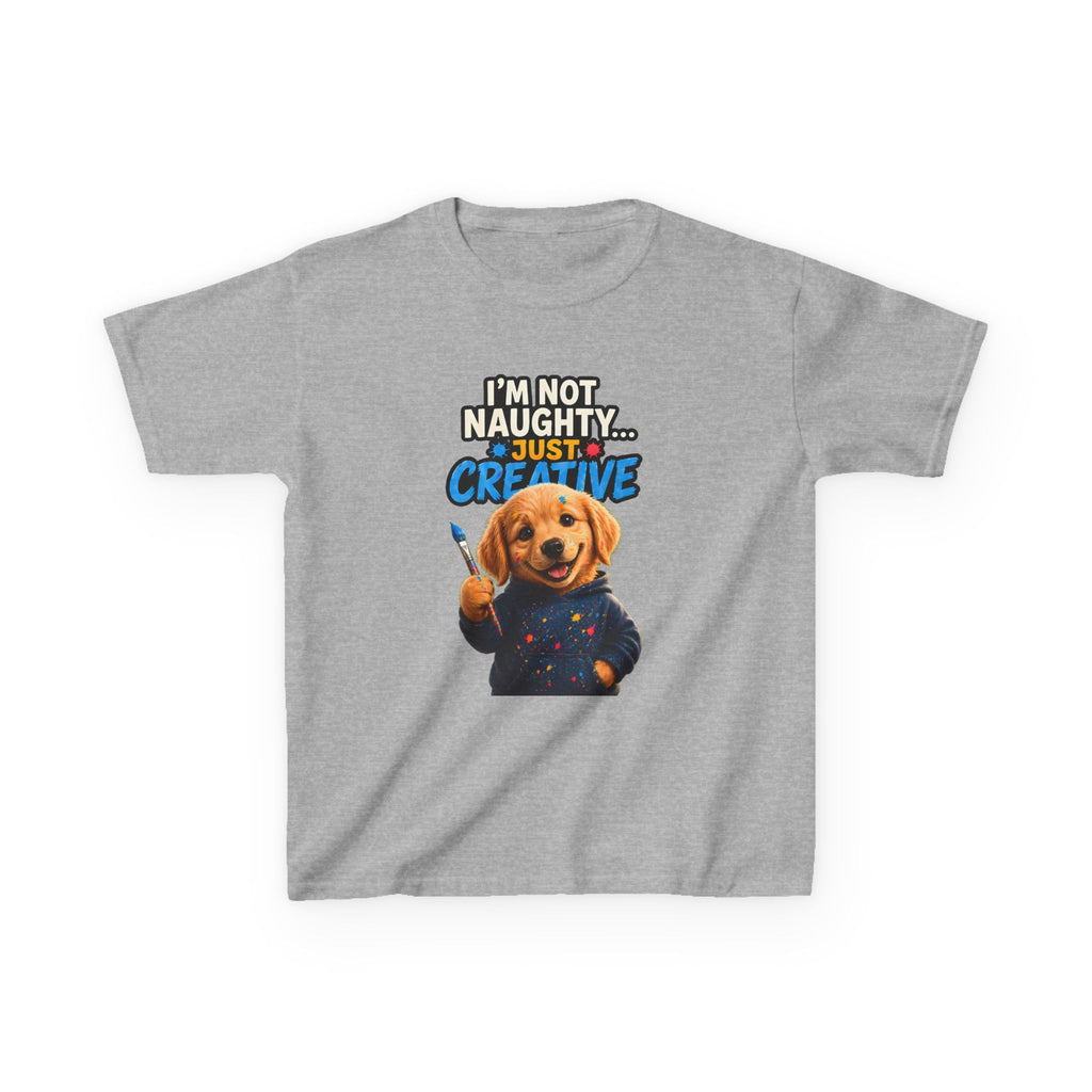 I’m Not Naughty… Just Creative – Funny Dog T-Shirt | Cute Artist Puppy Graphic Tee (Unisex)