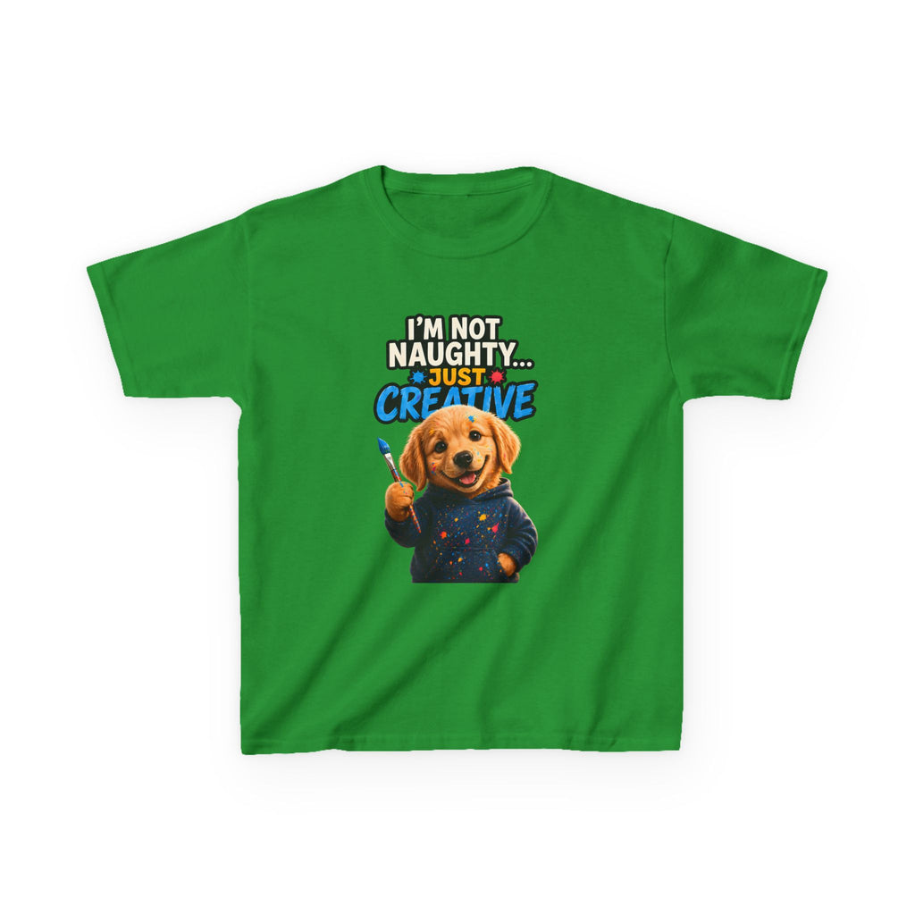 I’m Not Naughty… Just Creative – Funny Dog T-Shirt | Cute Artist Puppy Graphic Tee (Unisex)