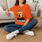 Golden Retriever 'I'm the Boss' T-Shirt | Dog Crown Design