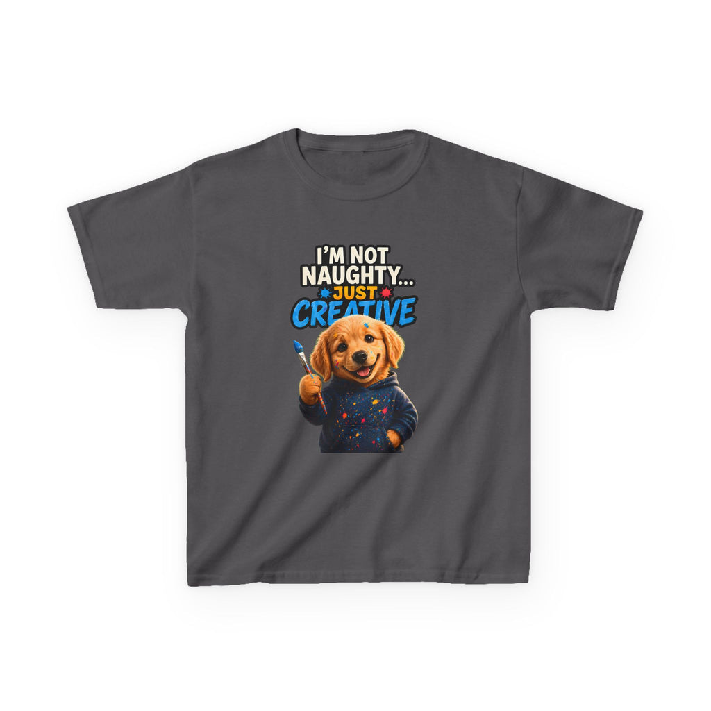 I’m Not Naughty… Just Creative – Funny Dog T-Shirt | Cute Artist Puppy Graphic Tee (Unisex)
