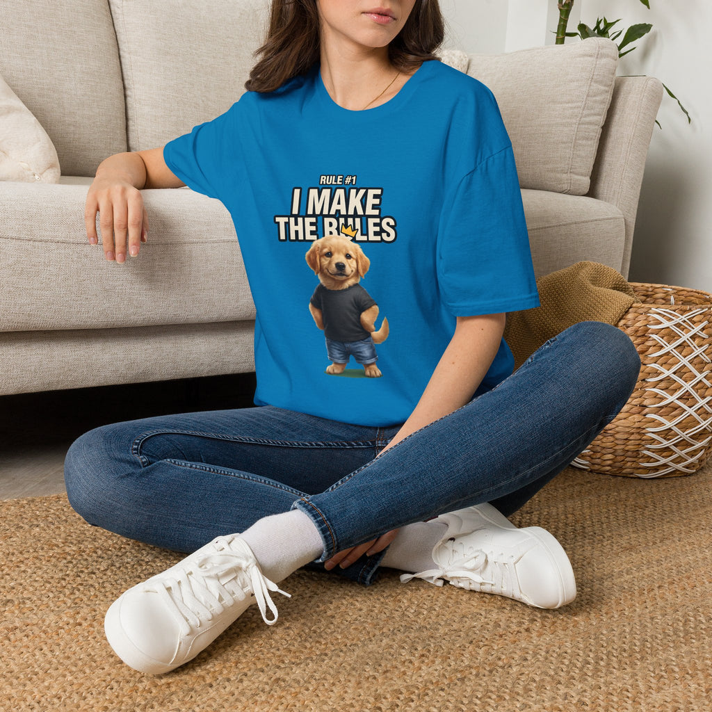 I Make the Rules Dog Graphic Tee | Golden Retriever Puppy Shirt