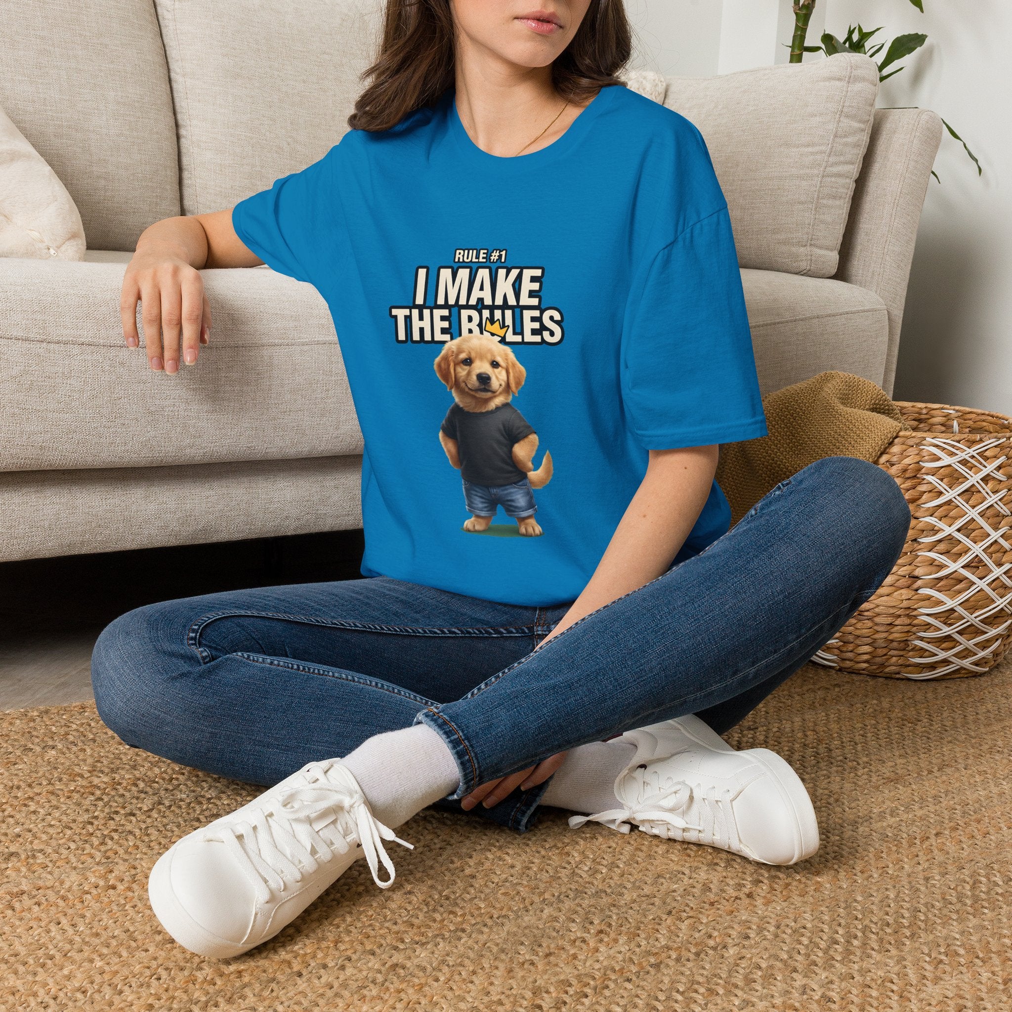 I Make the Rules Dog Graphic Tee | Golden Retriever Puppy Shirt
