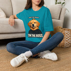 Golden Retriever 'I'm the Boss' T-Shirt | Dog Crown Design