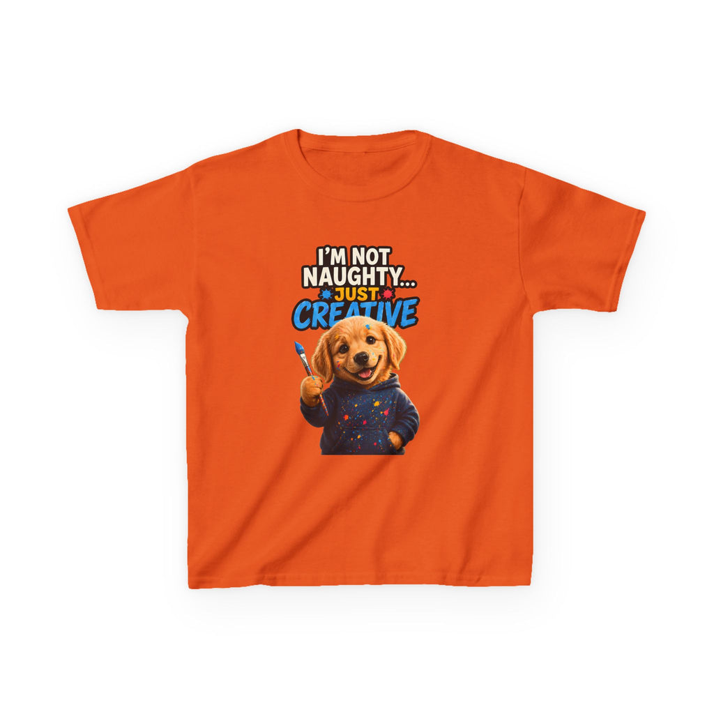I’m Not Naughty… Just Creative – Funny Dog T-Shirt | Cute Artist Puppy Graphic Tee (Unisex)