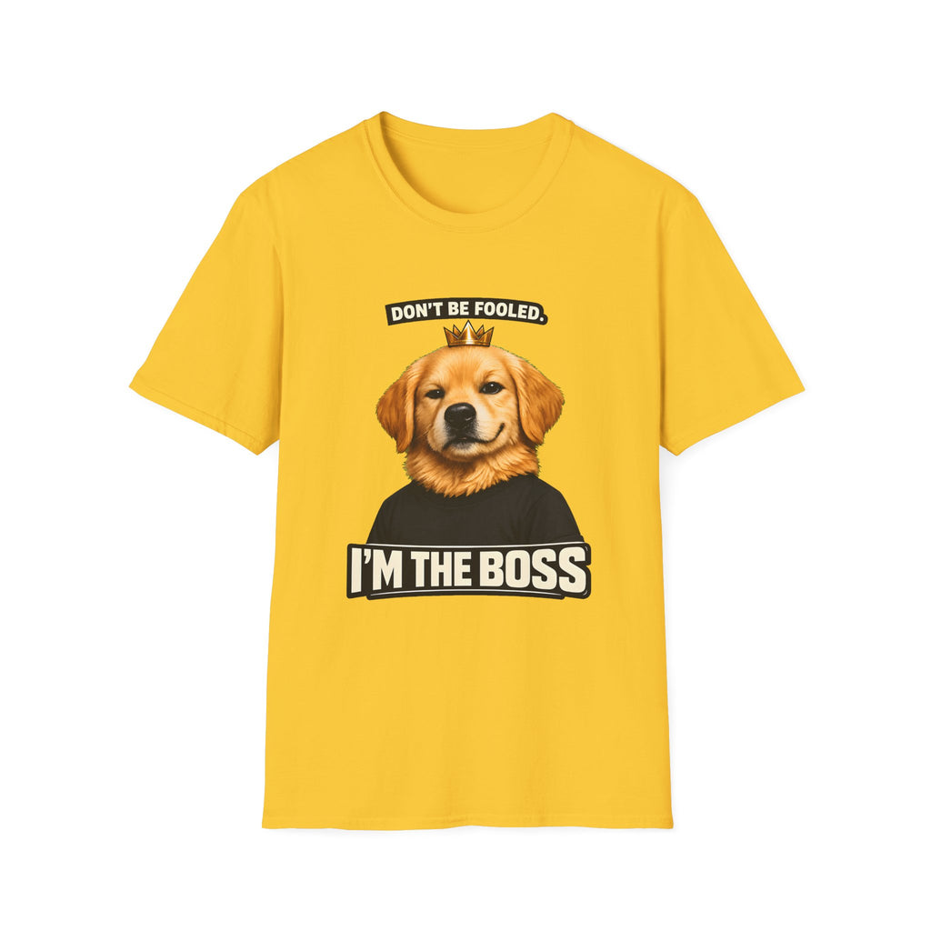 Golden Retriever 'I'm the Boss' T-Shirt | Dog Crown Design