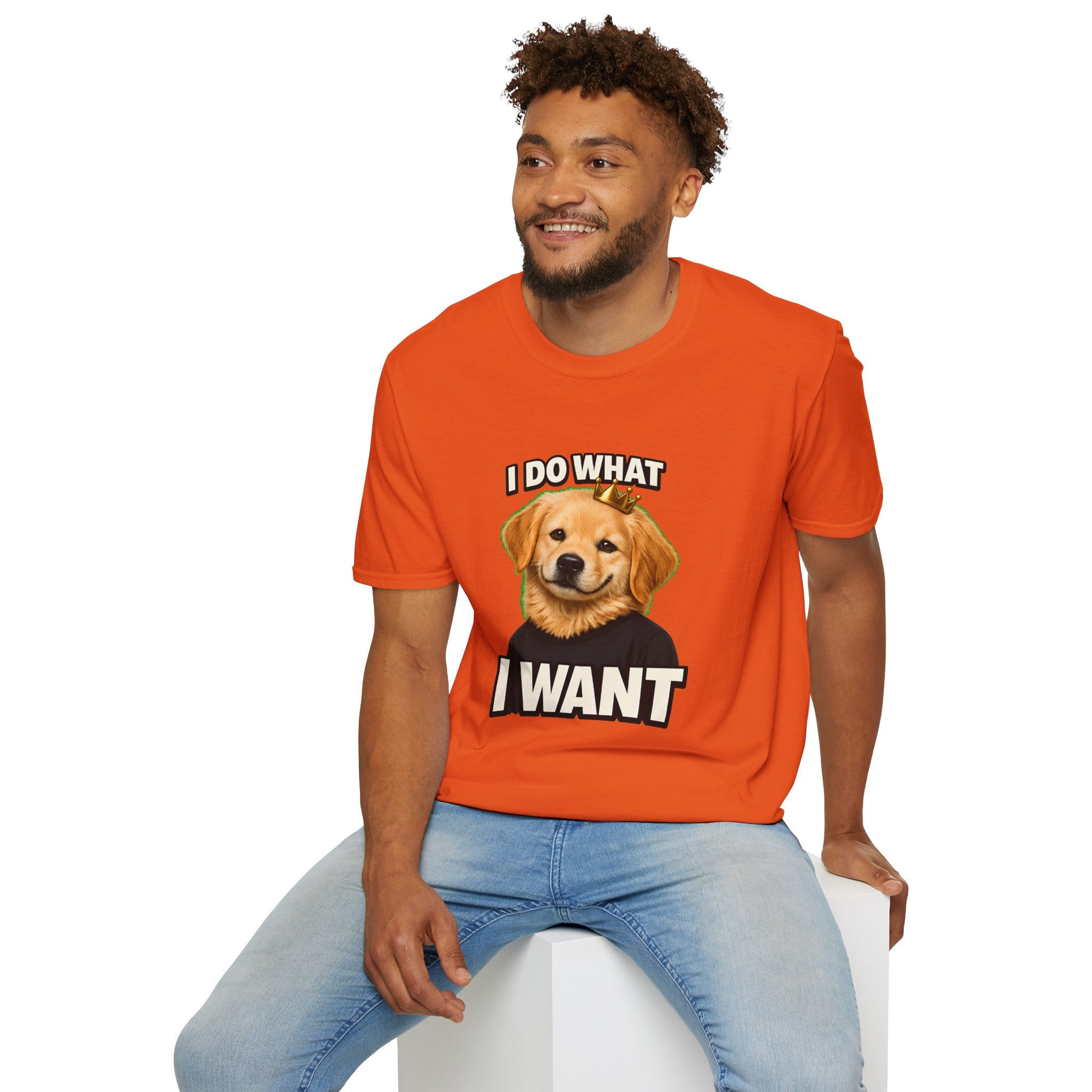 Golden Retriever Portrait I DO WHAT I WANT T-Shirt | Dog Graphic Tee