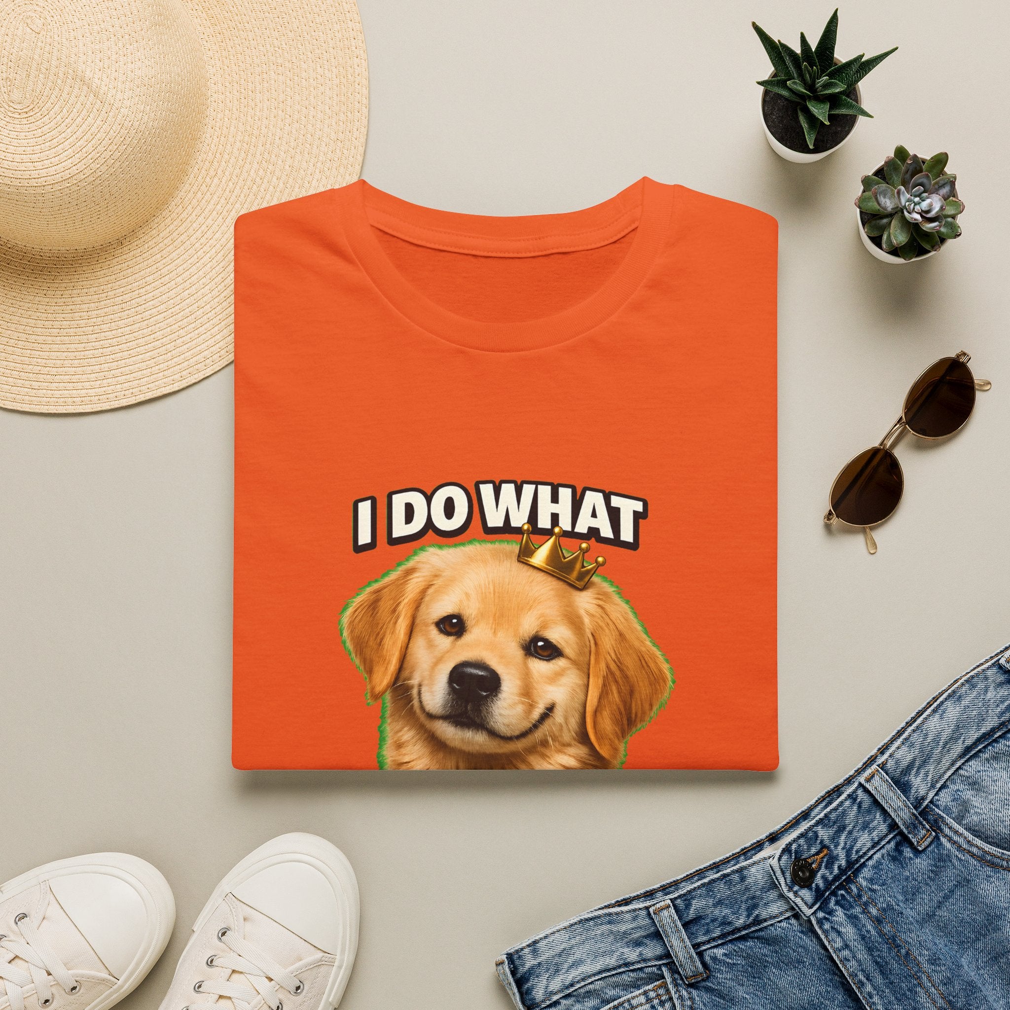 Golden Retriever Portrait I DO WHAT I WANT T-Shirt | Dog Graphic Tee