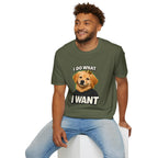 Golden Retriever Portrait I DO WHAT I WANT T-Shirt | Dog Graphic Tee