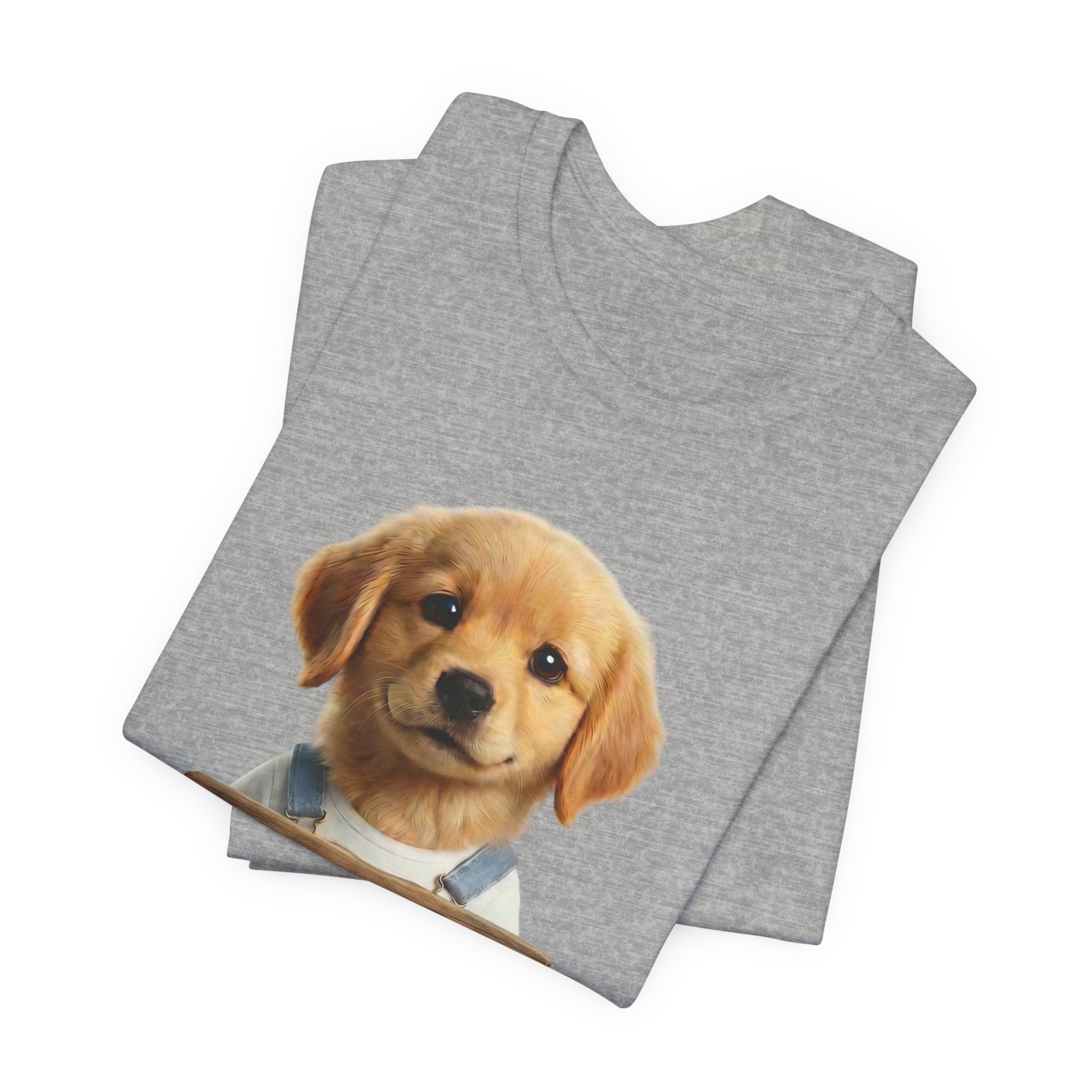 T-Shirt — Cute Puppy Holding 'Come home safe I'll Be Waiting' Sign | Dog Lover Gift