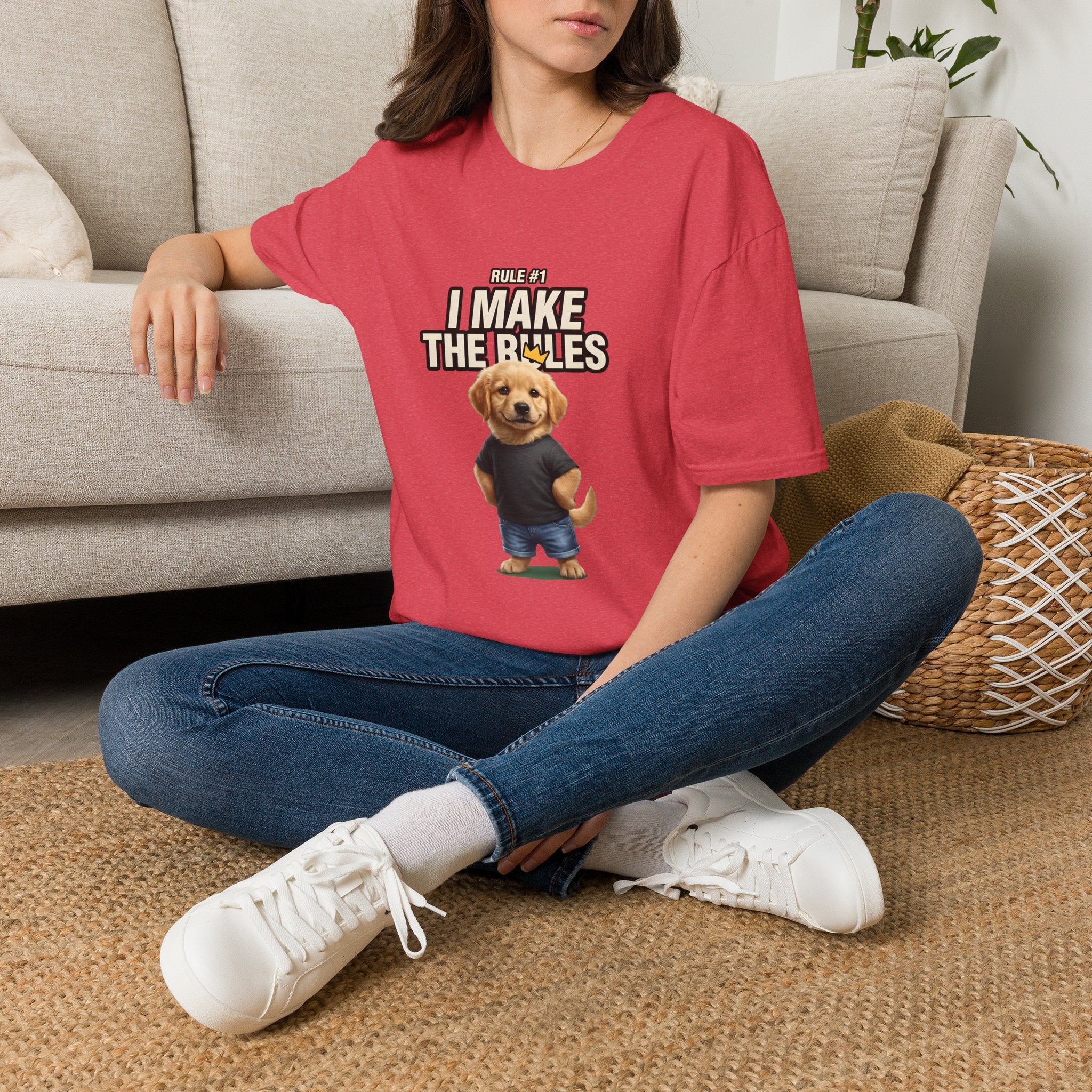 I Make the Rules Dog Graphic Tee | Golden Retriever Puppy Shirt