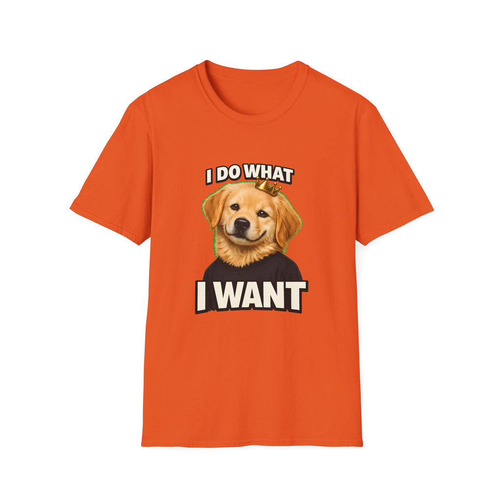 Golden Retriever Portrait I DO WHAT I WANT T-Shirt | Dog Graphic Tee