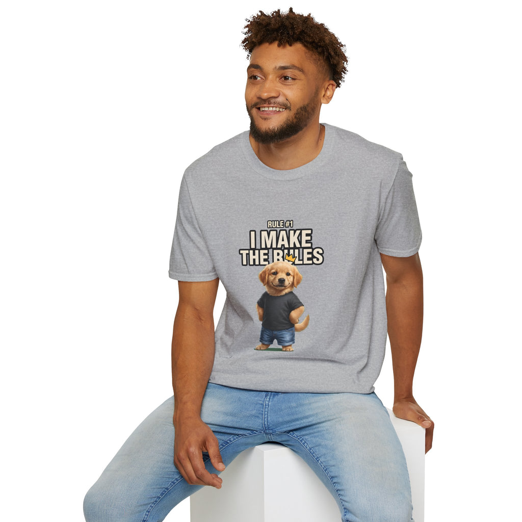 I Make the Rules Dog Graphic Tee | Golden Retriever Puppy Shirt