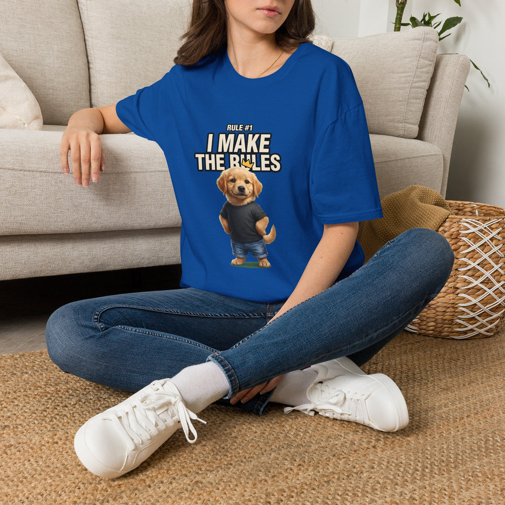 I Make the Rules Dog Graphic Tee | Golden Retriever Puppy Shirt